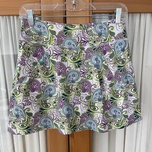 Title Nine Women’s Paisley Print Skort in Purple, Green, and Blue